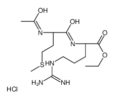 ethyl (2S)-2-[[(2S)-2-acetamido-4-methylsulfanylbutanoyl]amino]-5-(diaminomethylideneamino)pentanoate,hydrochloride Structure