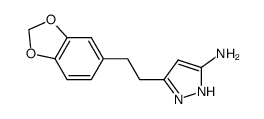 (5-(2-benzo[1,3]dioxol-5-yl)ethyl)-2H-pyrazol-3-amine Structure