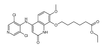 ethyl 6-(4-(3,5-dichloropyridin-4-ylamino)-7-methoxy-2-oxo-1,2-dihydroquinolin-8-yloxy)hexanoate结构式