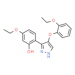5-Ethoxy-2-[4-(2-ethoxyphenoxy)-1H-pyrazol-3-yl]phenol结构式