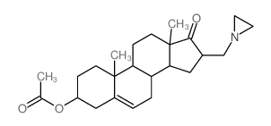 Androst-5-en-17-one,3-(acetyloxy)-16-(1-aziridinylmethyl)-, (3b)- (9CI) Structure
