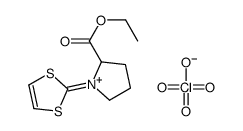 ethyl 1-(1,3-dithiol-2-ylidene)pyrrolidin-1-ium-2-carboxylate,perchlorate结构式