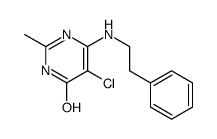 5-chloro-2-methyl-6-(2-phenylethylamino)-1H-pyrimidin-4-one结构式