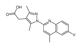 2-[1-(6-fluoro-4-methylquinolin-2-yl)-3,5-dimethylpyrazol-4-yl]acetic acid结构式