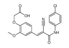 (4-{(1E)-3-[(4-Chlorophenyl)amino]-2-cyano-3-oxo-1-propen-1-yl}-2 -methoxyphenoxy)acetic acid结构式