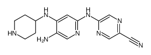 5-[[5-amino-4-(piperidin-4-ylamino)pyridin-2-yl]amino]pyrazine-2-carbonitrile Structure