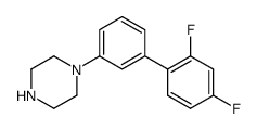 1-(2',4'-difluorobiphenyl-3-yl)piperazine结构式