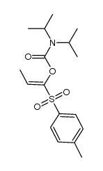 (E)-1-tosylprop-1-enyl N,N-diisopropylcarbamate结构式