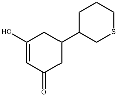5-(tetrahydro-2H-thiopyran-3-yl)cyclohexane-1,3-dione structure