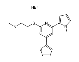 2-<<2'''-(dimethylamino)ethyl>thio>-4-(1'-methylpyrol-2'-yl)-6-thien-2''-ylpyrimidine hydrobromide结构式