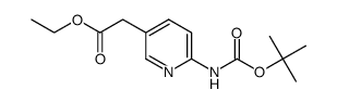 ethyl 2-(6-((tert-butoxycarbonyl)amino)pyridin-3-yl)acetate structure