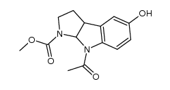 8-acetyl-5-hydroxy-1-methoxycarbonyl-1,2,3,3a,8,8a,-hexahydropyrrolo-[2,3-b]indole结构式