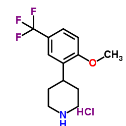 4-[2-Methoxy-5-(trifluoromethyl)phenyl]piperidine hydrochloride (1:1)结构式