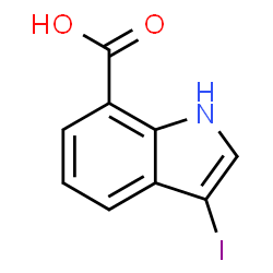 3-碘-1h-吲哚-7-羧酸结构式