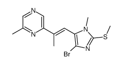 2-[(Z)-1-(5-bromo-3-methyl-2-methylsulfanylimidazol-4-yl)prop-1-en-2-yl]-6-methylpyrazine结构式