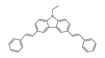9-ethyl-3,6-di((E)-styryl)-9H-carbazole结构式