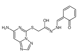 2-[(7-amino-[1,2,4]triazolo[1,5-c]pyrimidin-5-yl)sulfanyl]-N'-[(E)-(6-oxocyclohexa-2,4-dien-1-ylidene)methyl]acetohydrazide Structure