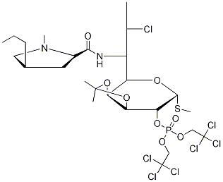 3,4-O-Isopropylidene ClindaMycin 2-[Bis(2,2,2-trichloroethyl)phosphate]结构式