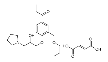 1-Propanone, 1-(4-(2-hydroxy-3-(1-pyrrolidinyl)propoxy)-3-(propoxymeth yl)phenyl)-, (E)-2-butenedioate (2:1) (salt) Structure