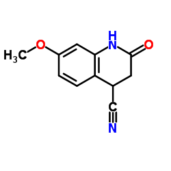 7-甲氧基-2-氧代-1,2,3,4-四氢喹啉-4-甲腈结构式