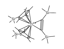 (η2-bis(trimethylsilyl)ethyne)bis(η5-tetramethyl(trimethylsilyl)cyclopentadienyl)titanium(II)结构式