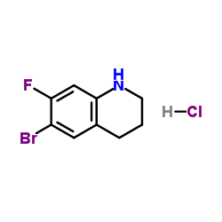 6-Bromo-7-fluoro-1,2,3,4-tetrahydroquinoline hydrochloride (1:1) structure