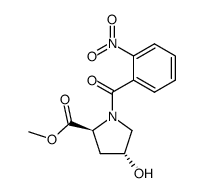 4-hydroxy-1-(2-nitrobenzoyl)pyrrolidine-2-carboxylic acid methyl ester结构式
