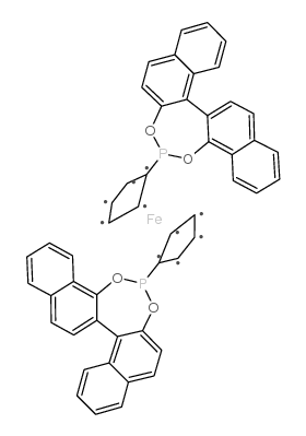 (r,r)-1,1'-bis[dinaphtho[1,2-d,1,2f][1,3,2]dioxaphosphepin-8-yl]ferrocene Structure