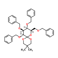 1,5-Anhydro-1,1-C-[(2,2-dimethyl-1,3-propanediyl)bis(oxy)]-2,3,4,6-tetrakis-O-(phenylmethyl)-D-glucitol structure