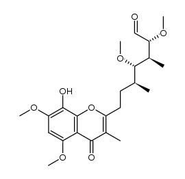 (2R,3S,4S,5S)-7-[8-hydroxy-5,7-dimethoxy-3-methyl-4-oxo-4H-2-chromenyl]-2,4-dimethoxy-3,5-dimethylheptanal结构式