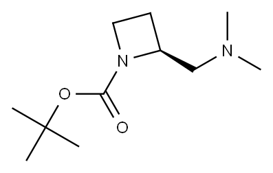 tert-butyl (2S)-2-[(dimethylamino)methyl]azetidine-1-carboxylate结构式