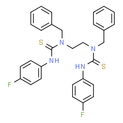 1,1'-ethane-1,2-diylbis[1-benzyl-3-(4-fluorophenyl)(thiourea)]结构式