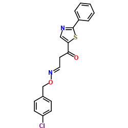 3-OXO-3-(2-PHENYL-1,3-THIAZOL-5-YL)PROPANAL O-(4-CHLOROBENZYL)OXIME结构式