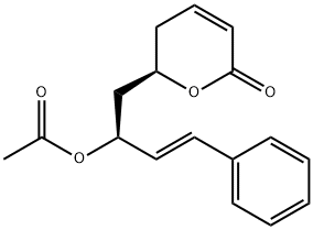(5R,7S,8E)-5-Hydroxy-7-acetoxy-9-phenyl-2,8-nonadienoic acid lactone structure