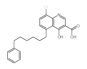 3-Quinolinecarboxylicacid, 8-chloro-4-hydroxy-5-(6-phenylhexyl)-结构式