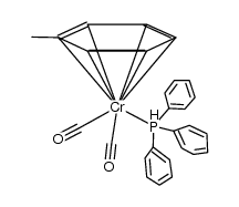 (η6-toluene)dicarbonyl(triphenylphosphine)chromium(0)结构式