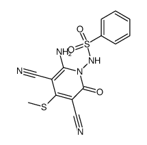 N-(6-Amino-3,5-dicyano-4-methylsulfanyl-2-oxo-2H-pyridin-1-yl)-benzenesulfonamide结构式