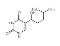 2,4(1H,3H)-Pyrimidinedione,5-(1-hydroxy-4-methylpentyl)- Structure