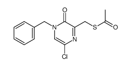 S1-[(4-benzyl-4-chloro-3,4-dihydro-3-oxo-2-pyrazinyl)methyl] ethanethioate Structure