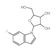 1H-Indole, 6-fluoro-1-b-D-ribofuranosyl- structure