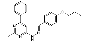 N-[(E)-(4-butoxyphenyl)methylideneamino]-2-methyl-6-phenylpyrimidin-4-amine Structure