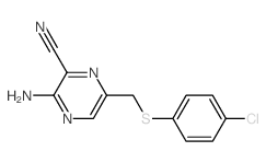 3-amino-6-[(4-chlorophenyl)sulfanylmethyl]pyrazine-2-carbonitrile结构式