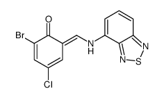 (6Z)-6-[(2,1,3-benzothiadiazol-4-ylamino)methylidene]-2-bromo-4-chlorocyclohexa-2,4-dien-1-one结构式