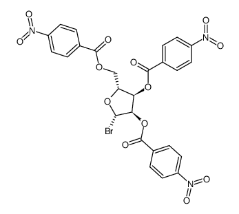 (2S,3R,4R,5R)-2-bromo-5-(((4-nitrobenzoyl)oxy)methyl)tetrahydrofuran-3,4-diyl bis(4-nitrobenzoate)结构式