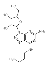 2-(3-amino-5-butylamino-2,4,7,8,9-pentazabicyclo[4.3.0]nona-1,3,5,7-tetraen-9-yl)-5-(hydroxymethyl)oxolane-3,4-diol Structure