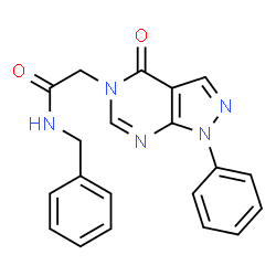 5H-Pyrazolo[3,4-d]pyrimidine-5-acetamide,1,4-dihydro-4-oxo-1-phenyl-N-(phenylmethyl)-(9CI) structure