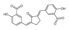 2,5-bis[(4-hydroxy-3-nitrophenyl)methylidene]cyclopentan-1-one结构式