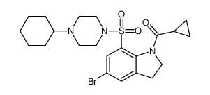 [5-bromo-7-(4-cyclohexylpiperazin-1-yl)sulfonyl-2,3-dihydroindol-1-yl]-cyclopropylmethanone Structure