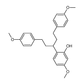 5-Methoxy-2-{3-(4-methoxy-phenyl)-1-[2-(4-methoxy-phenyl)-ethyl]-propyl}-phenol结构式