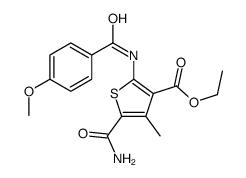 ethyl 5-carbamoyl-2-[(4-methoxybenzoyl)amino]-4-methylthiophene-3-carboxylate Structure